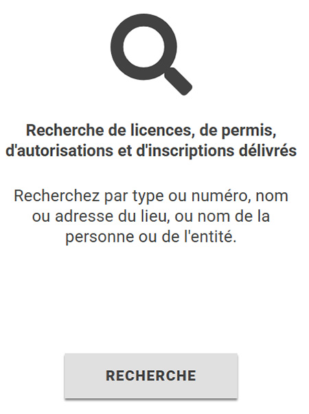 Capture d’écran de la fonction de recherche