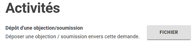 Capture d’écran de la fonction Fichier et opposition