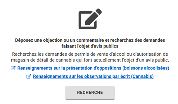 Capture d’écran de la fonction de recherche