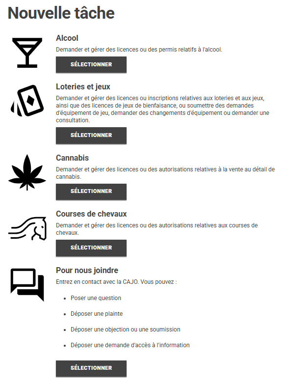 Une capture d’écran de la page Nouvelle tâche