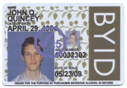 Front face of LCBO BYID photo card