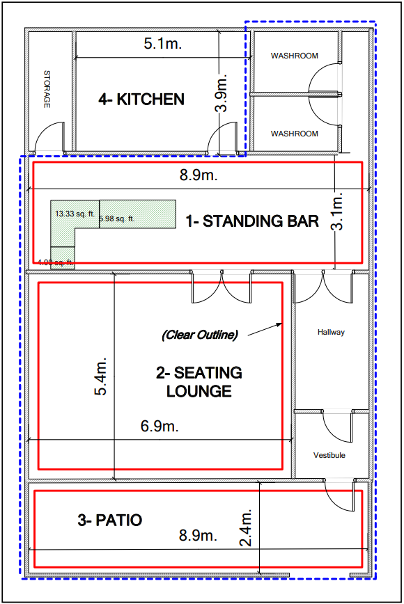 Establishment sample floor plan for Liquor Licence Application Process 